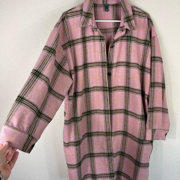 Wild Fable Plaid Long Flannel Shacket Shirt Size XXL - Picture 6 of 10